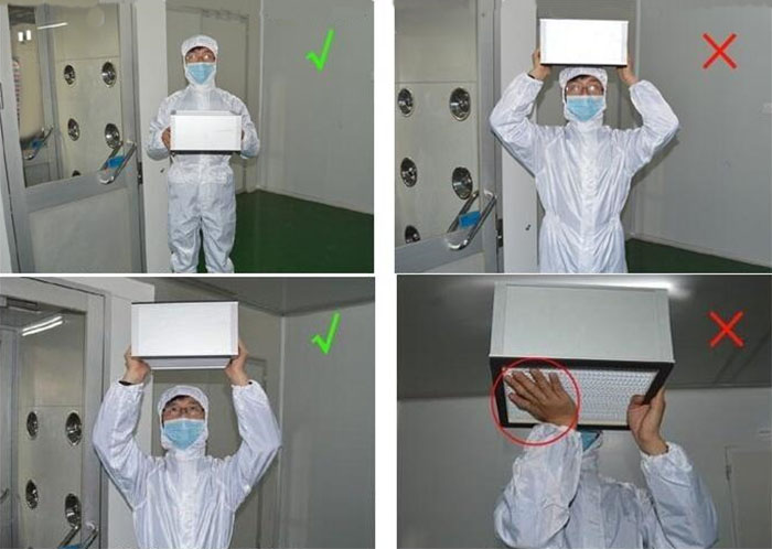 安装现场正确拿高效过滤器方法 安装现场正确拿高效过滤器方法